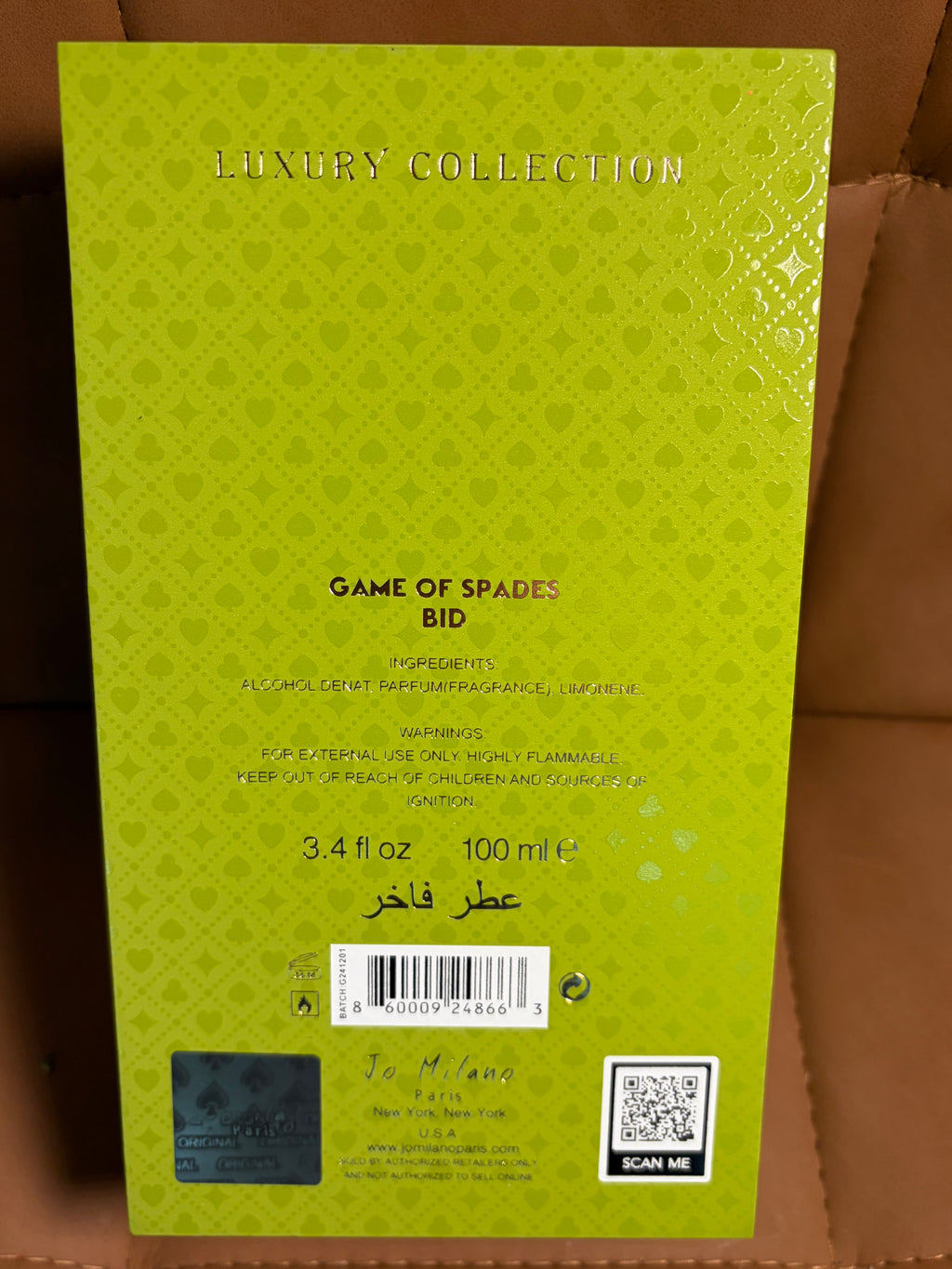 Game of Spades Bid 100ML *Le Labo Santal 33 Inspo*