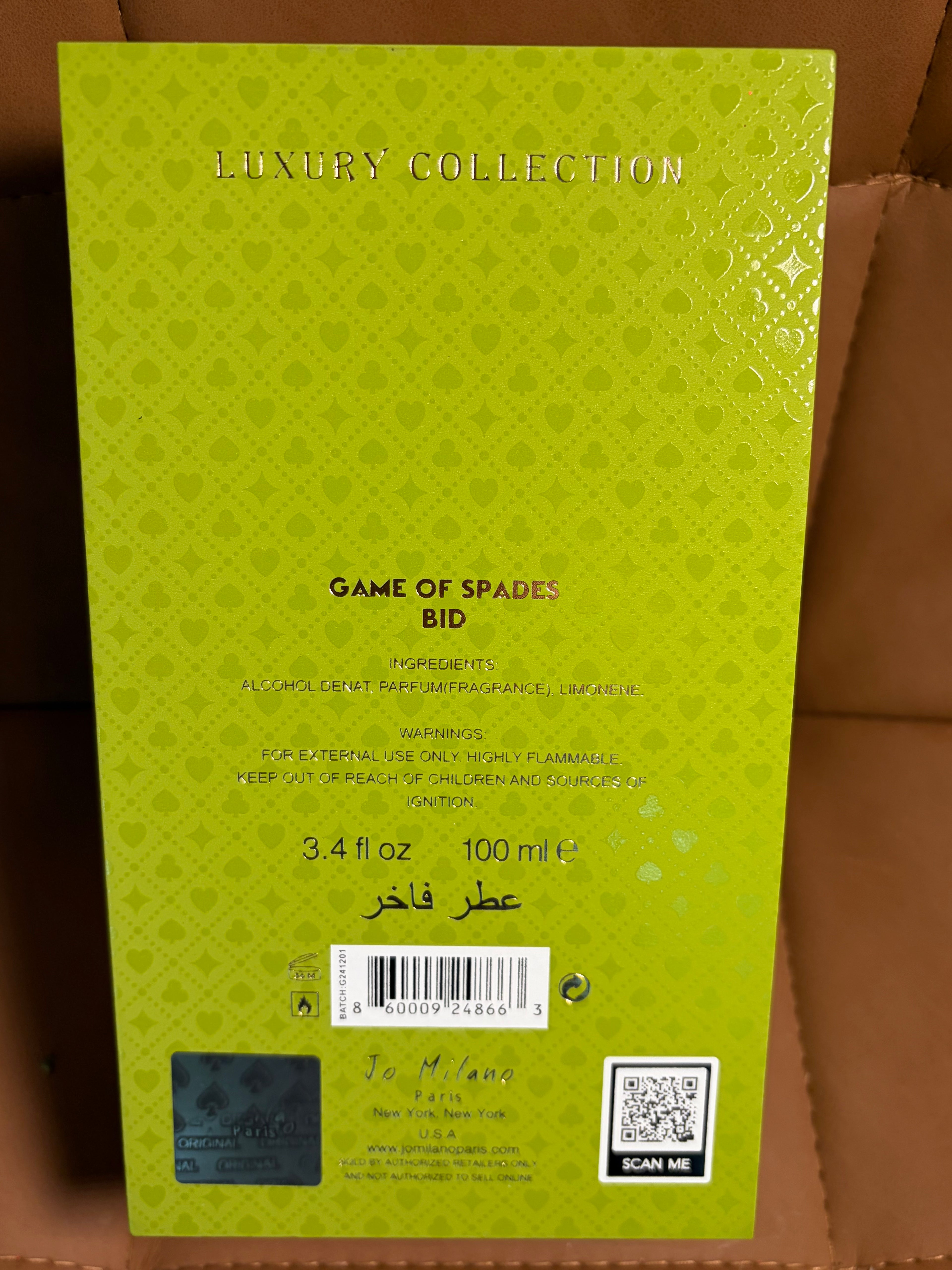 Game of Spades Bid 100ML *Le Labo Santal 33 Inspo*
