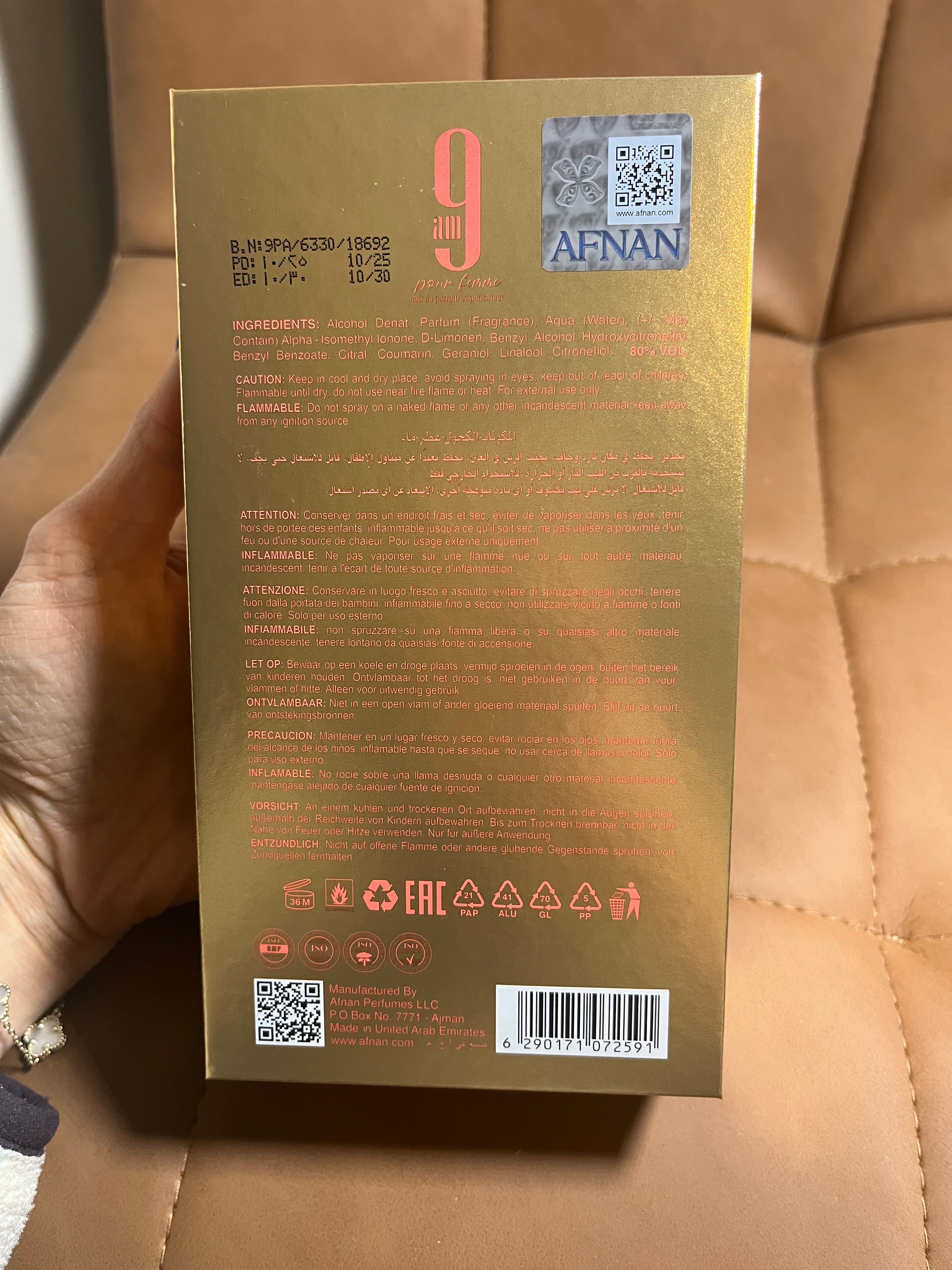 Afnan 9am pour femme 100ML