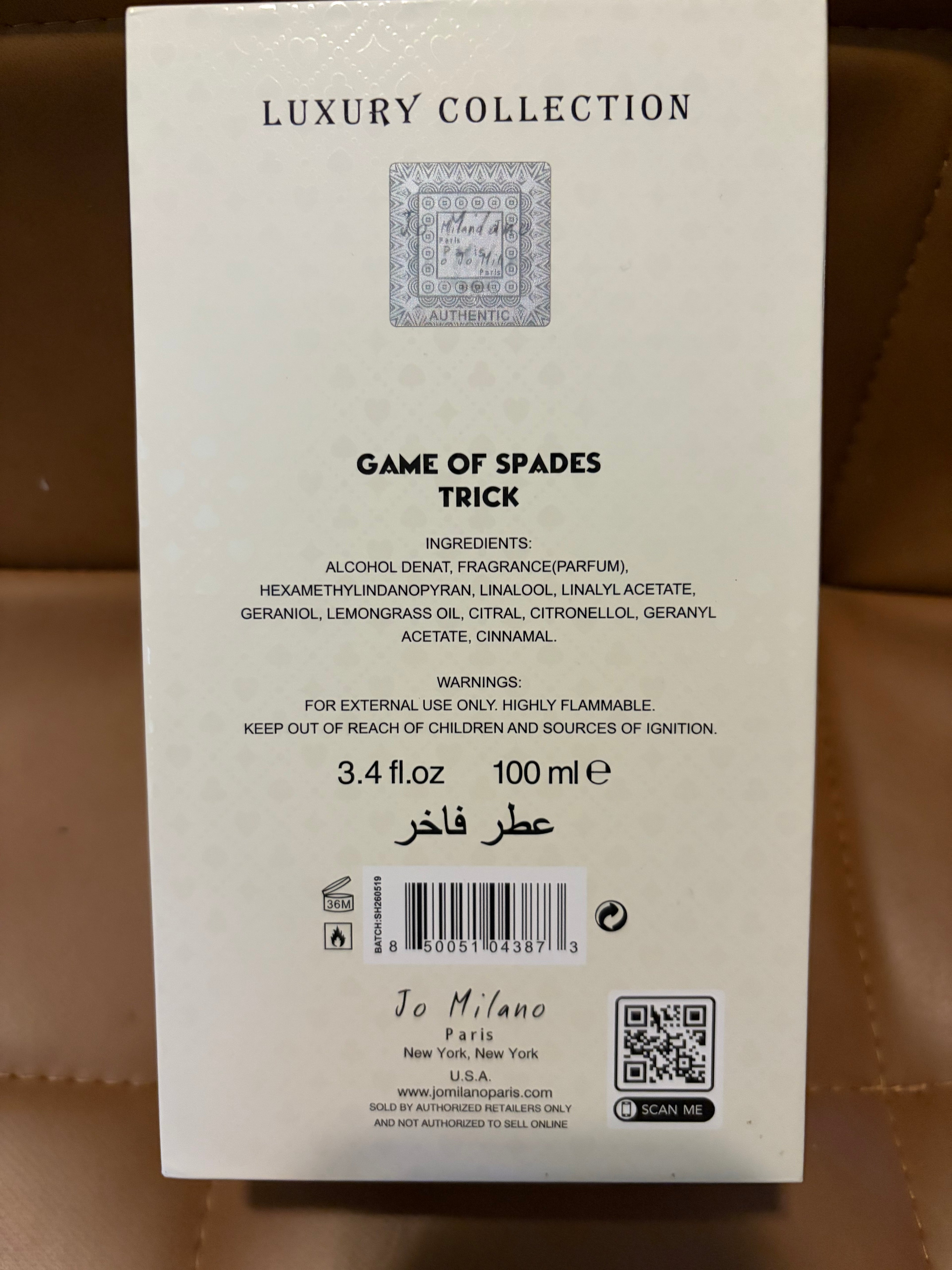 Jo Milano Game of Spades Trick 100ML
