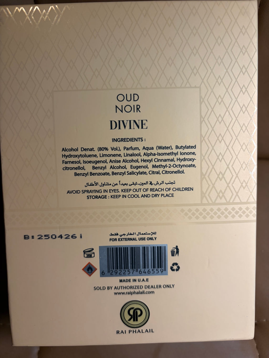 Rai Phalail Oud Noir Divine 100ML
